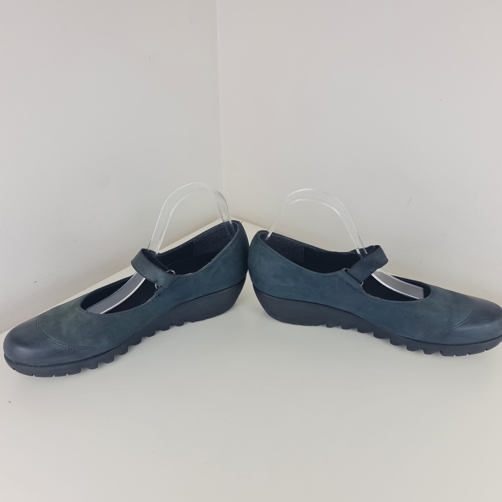 Munro Mary Jane Shoes Womens Blue Nubuck Leather Journey Comfort Size 11 - Picture 4 of 15